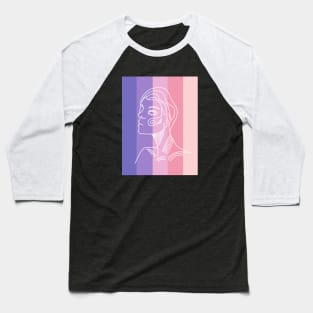 Pastel Stripes Abstract Face Baseball T-Shirt